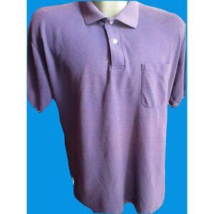 Vintage Preppy Polo Shirt Medium Saddlebrook Purple Nerdo Pocket 1980's Daddy